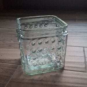 Square Textured Glass Vase